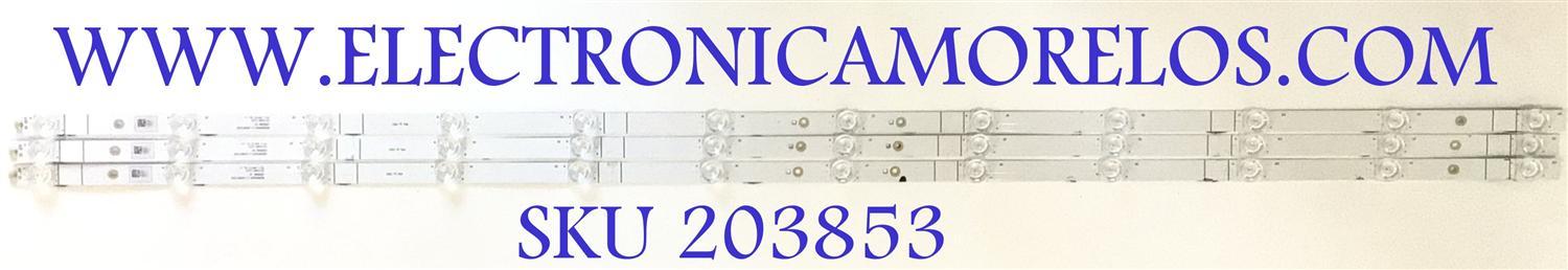 KIT DE LED'S PARA TV HISENSE ( 3 PZ ) / NUMERO DE PARETE HD580X1U01-L1-2019072501 / LB58006 V0 / 1216776 / HE58 A6800814 / PANEL HD580X1U01-L1\S1\GM\ROH / MODELO 58H6570G